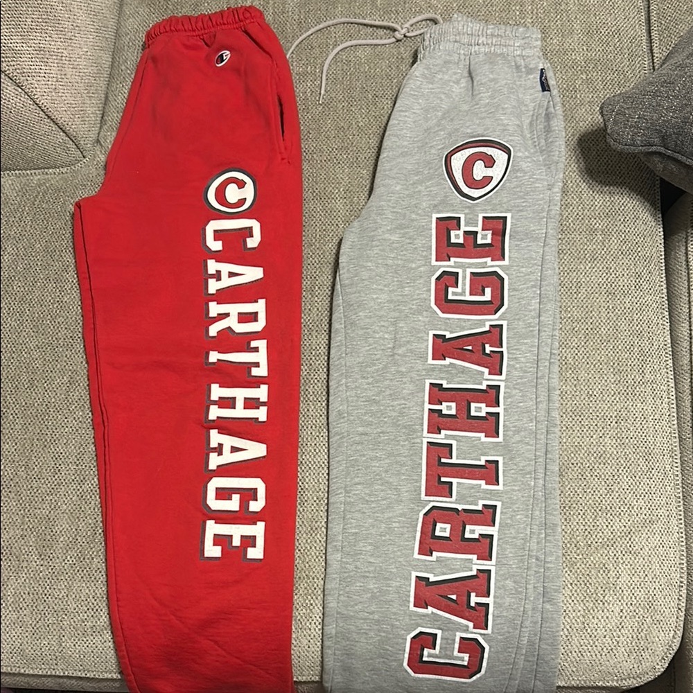 Champion Carthage Sweatpants - Red and Grey